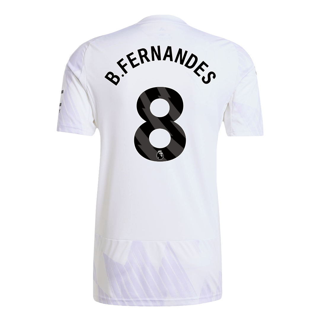 B.FERNANDES #8 Manchester United Away Soccer Jersey 2025/26 White