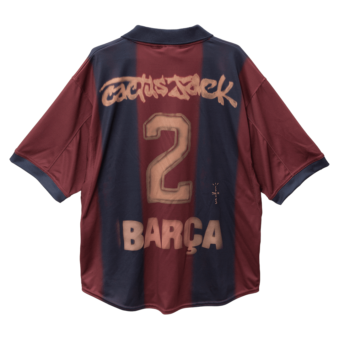 Retro 2000/01 Barcelona X CJ Home Soccer Jersey Red&Blue