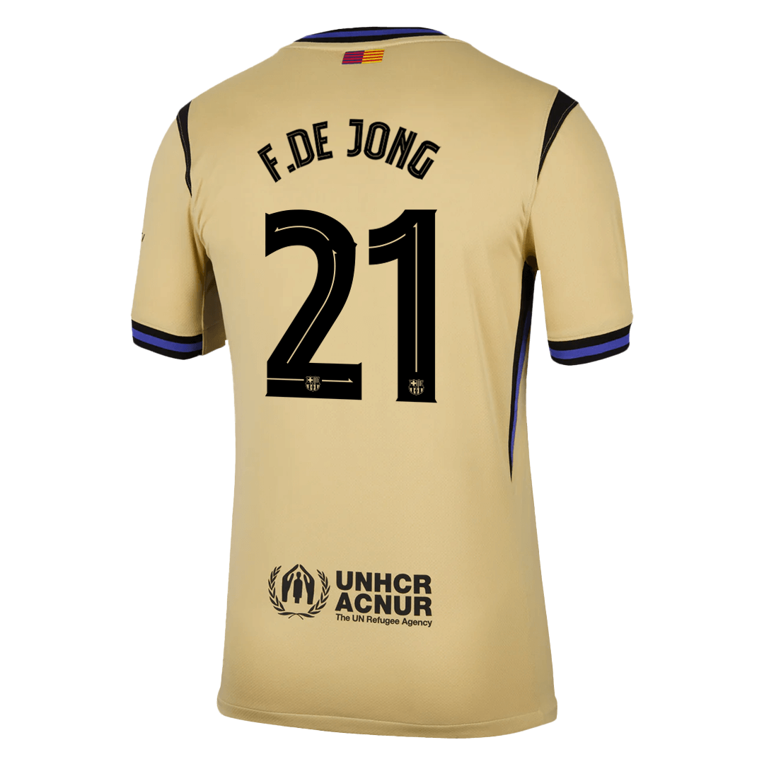 F.DE JONG #21 Barcelona Away Soccer Jersey 2025/26 Yellow - UCL