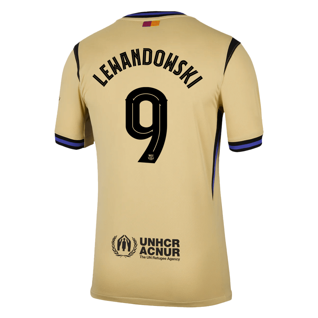 LEWANDOWSKI #9 Barcelona Away Soccer Jersey 2025/26 Yellow - UCL