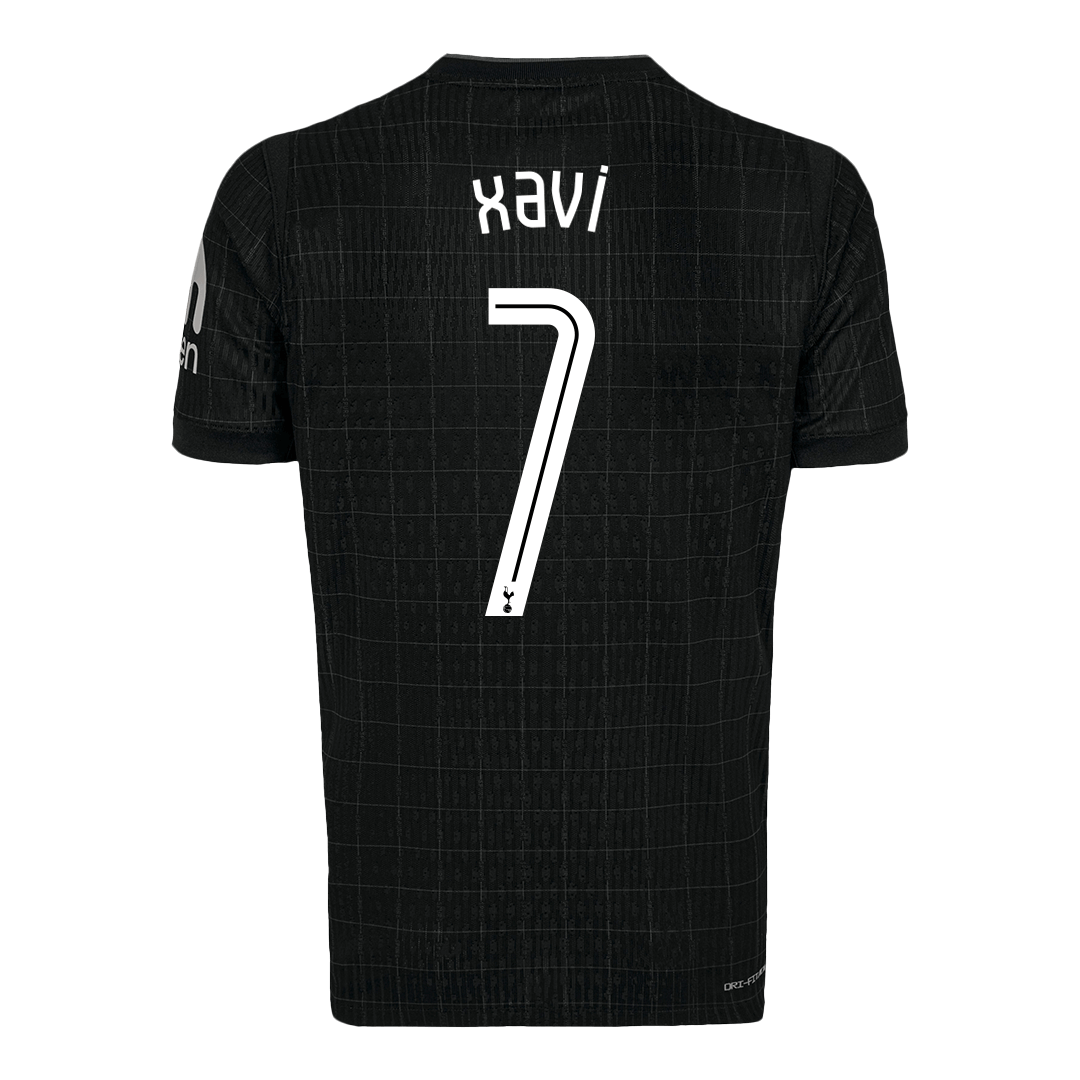 XAVI #7 Tottenham Hotspur Away Soccer Jersey 2025/26 Black - UCL
