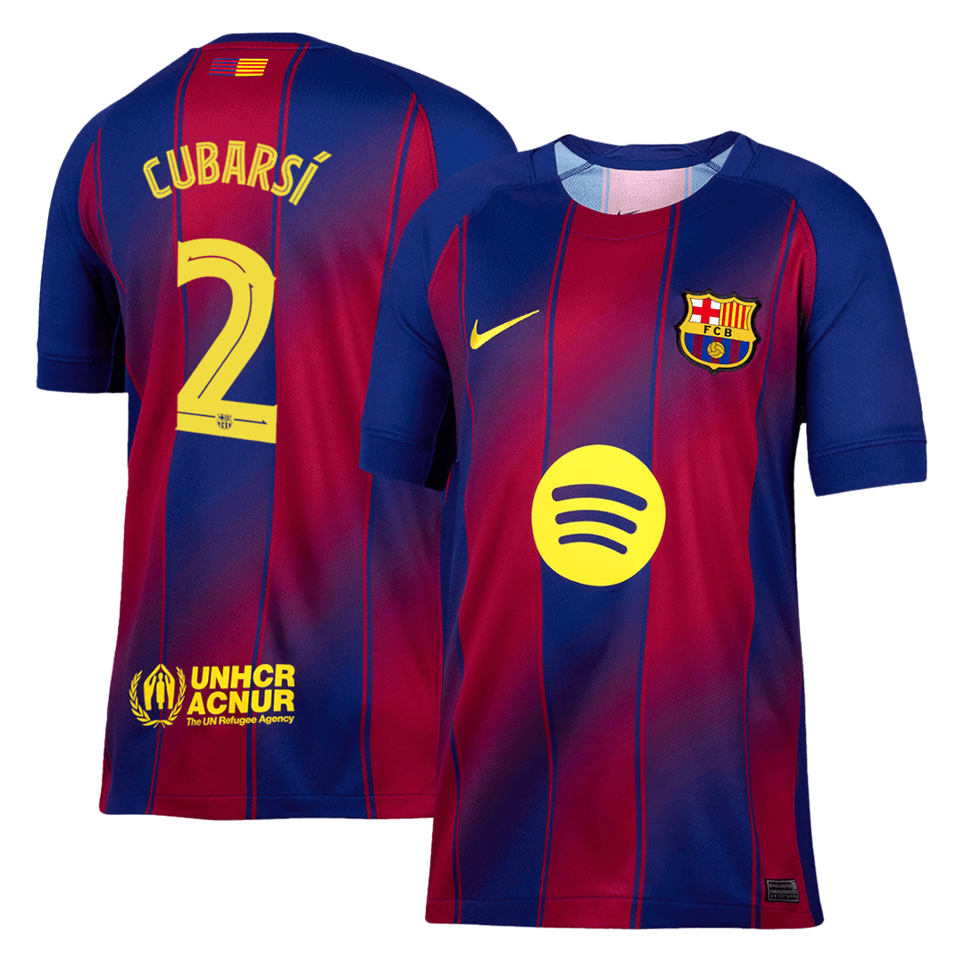 CUBARSÍ #2 Barcelona Home Soccer Jersey 2025/26 Red&Blue - UCL