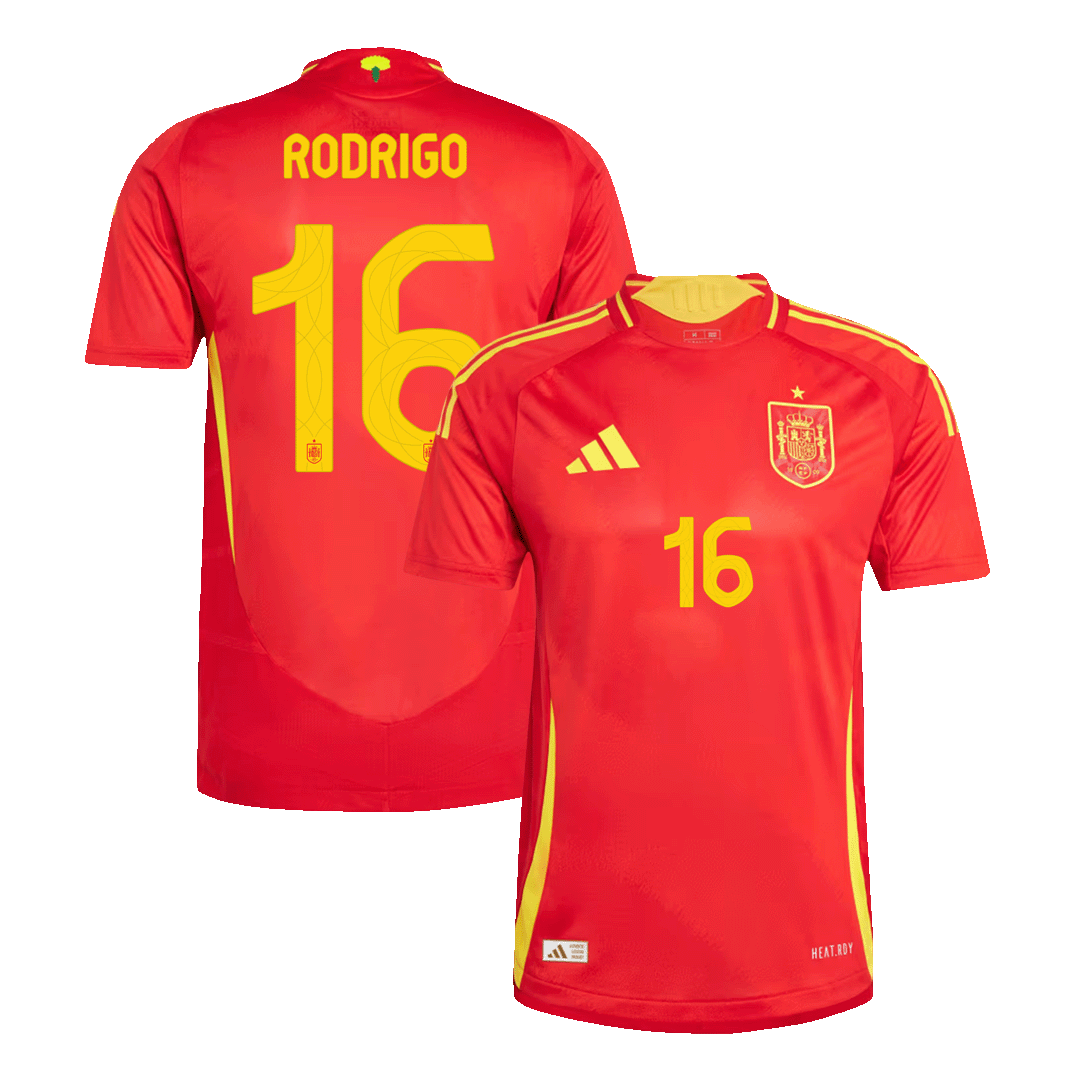 Authentic RODRIGO #16 Spain Home Soccer Jersey Euro 2024