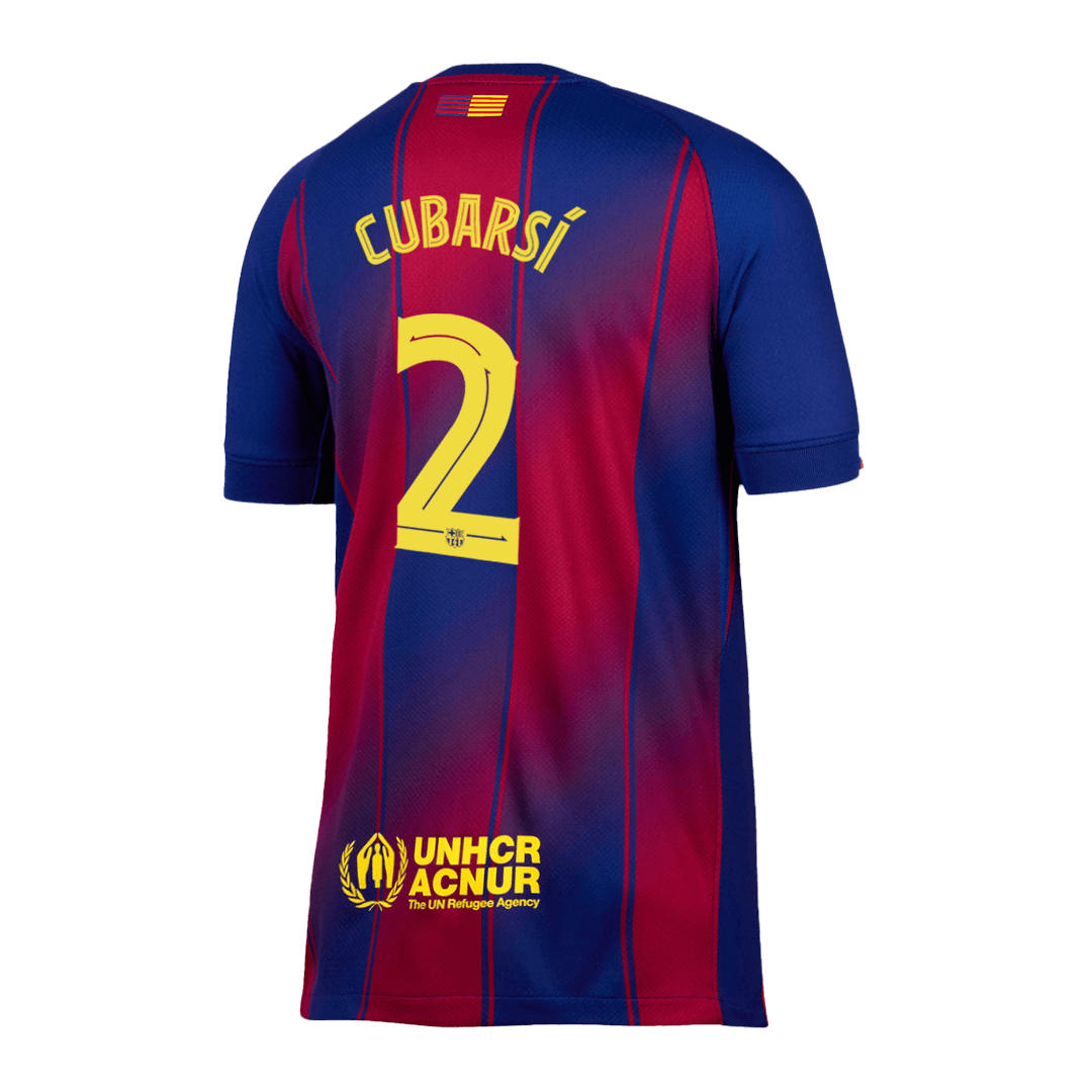 CUBARSÍ #2 Barcelona Home Soccer Jersey 2025/26 Red&Blue - UCL