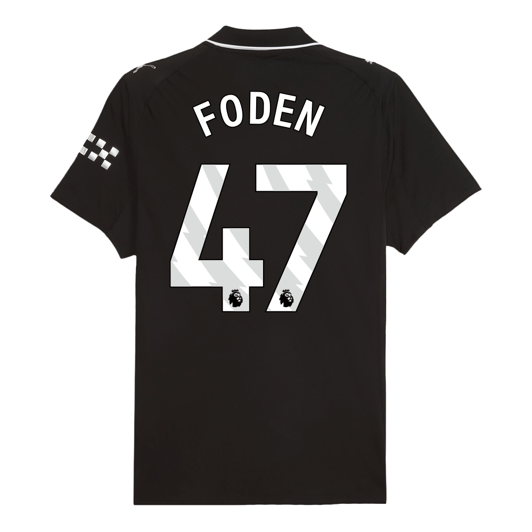 Authentic FODEN #47 Manchester City Away Soccer Jersey 2025/26 Black