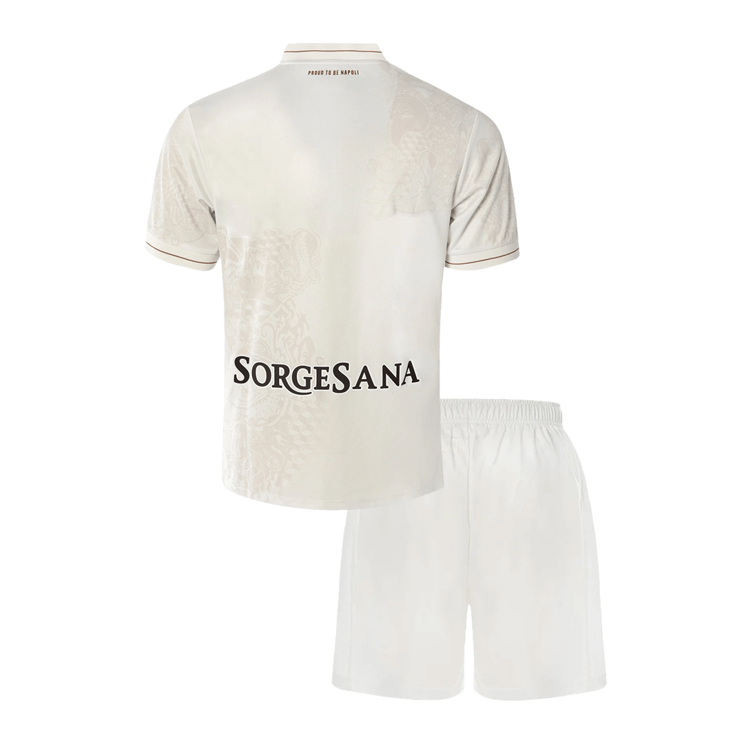 Kid's 25/26 Napoli Away Kit(Jersey+Shorts) White