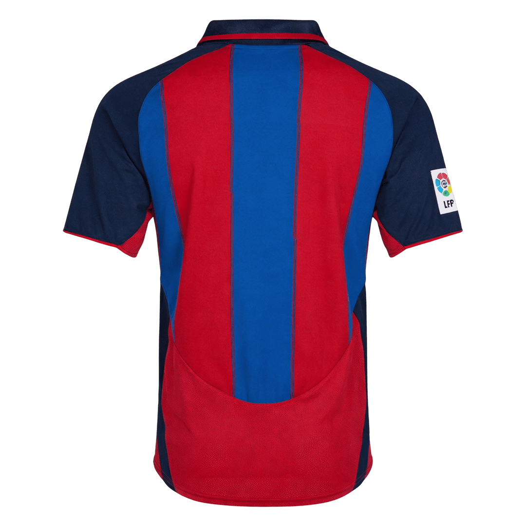 Men Retro Fan Version Barcelona Home Soccer Jersey 2003/04 Red&Blue