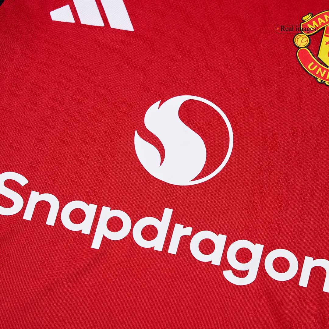 Authentic B.FERNANDES #8 Manchester United Home Soccer Jersey 2025/26 Red