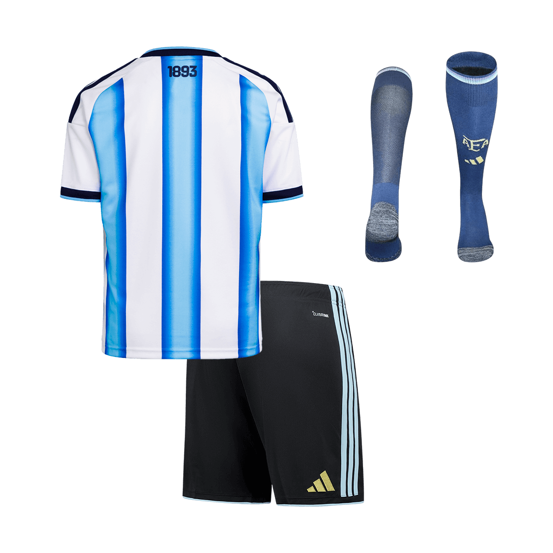 Kid's Argentina Home Soccer Jersey Kit(Jersey+Shorts+Socks) 2025/26
