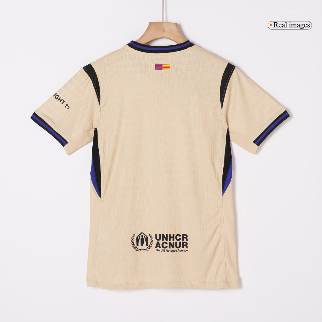ROONY #19 Authentic Barcelona Away Soccer Jersey 2025/26 Yellow - UCL