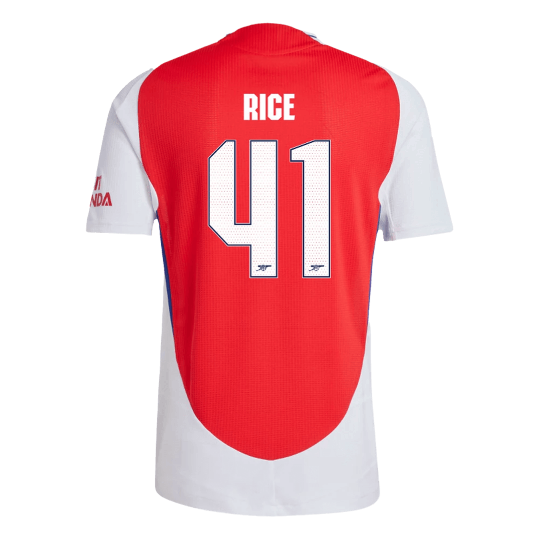 RICE #41 Authentic Arsenal Home Soccer Jersey 2024/25 Red - UCL