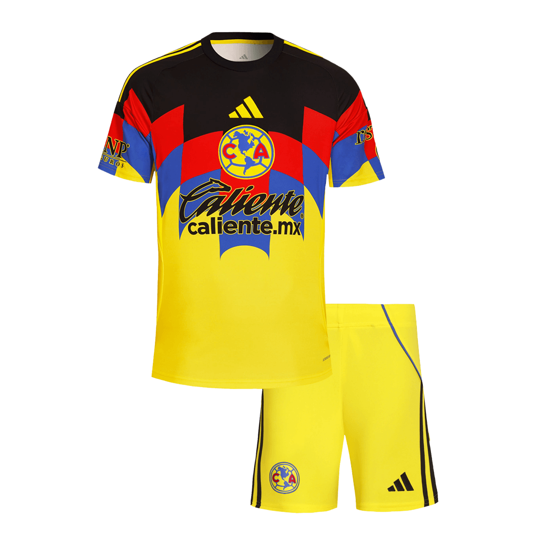 Kid's Club America Home Soccer Jersey Kit(Jersey+Shorts) 2025/26 Yellow