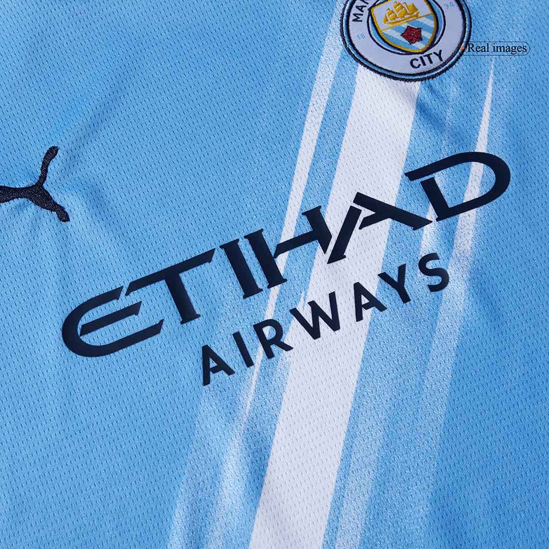 Kid's Manchester City Home Soccer Jersey Kit(Jersey+Shorts+Socks) 2025/26 Blue
