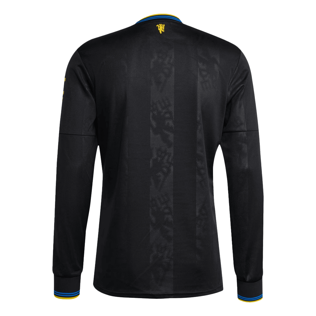 Manchester United Third Away Long Sleeve Soccer Jersey 2025/26 Black