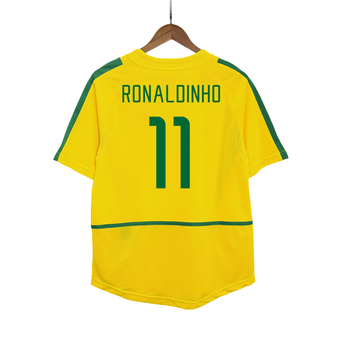 Retro RONALDINHO #11 2002/03 Brazil Home Soccer Jersey