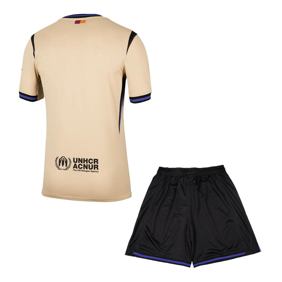 Barcelona Away Soccer Jersey Kit(Jersey+Shorts) 2025/26 Yellow&Black