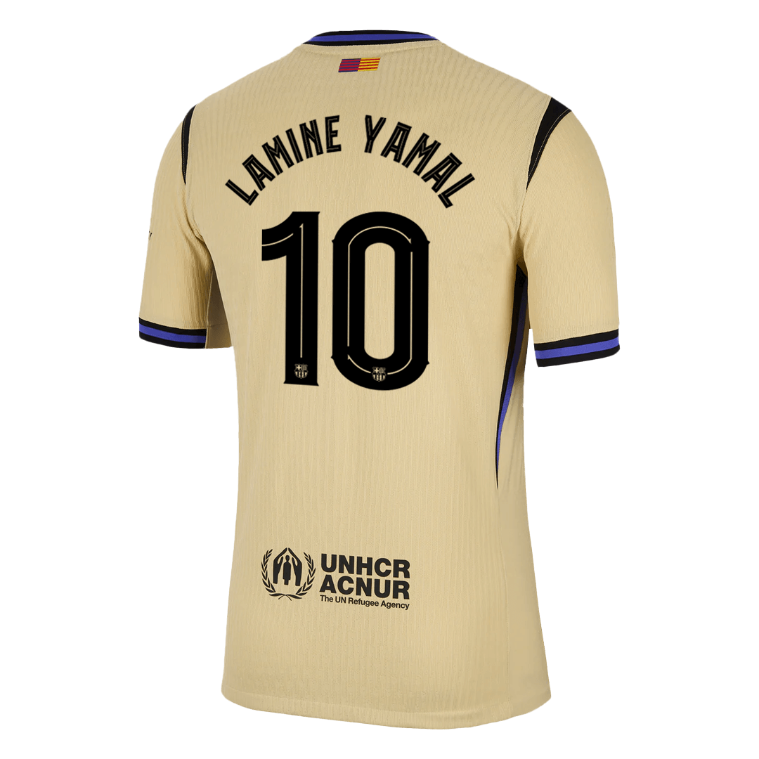 Authentic LAMINE YAMAL #10 Barcelona Away Soccer Jersey 2025/26 Yellow - UCL