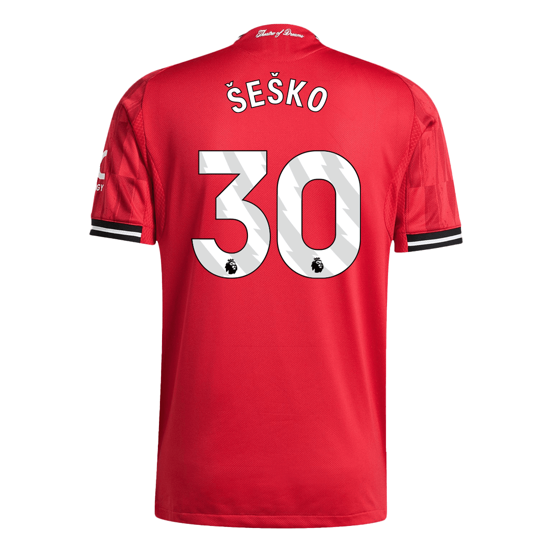 Authentic ŠEŠKO #30 Manchester United Home Soccer Jersey 2025/26