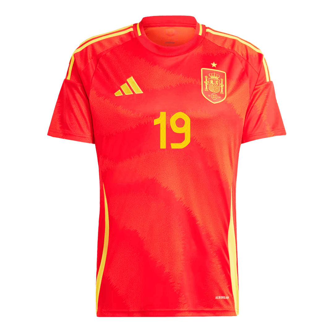 LAMINE YAMAL #19 Spain Home Soccer Jersey Euro 2024