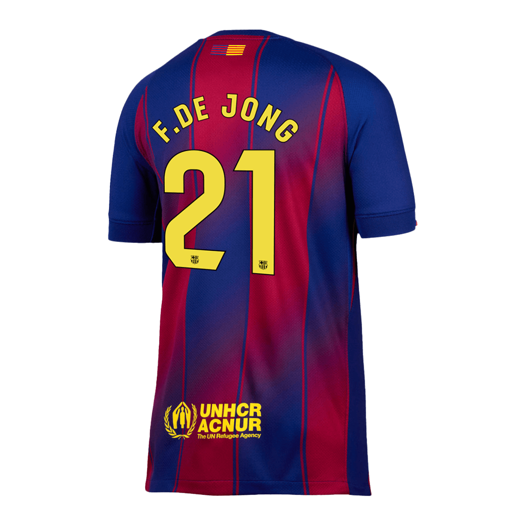 F.DE JONG #21 Barcelona Home Soccer Jersey 2025/26 Red&Blue