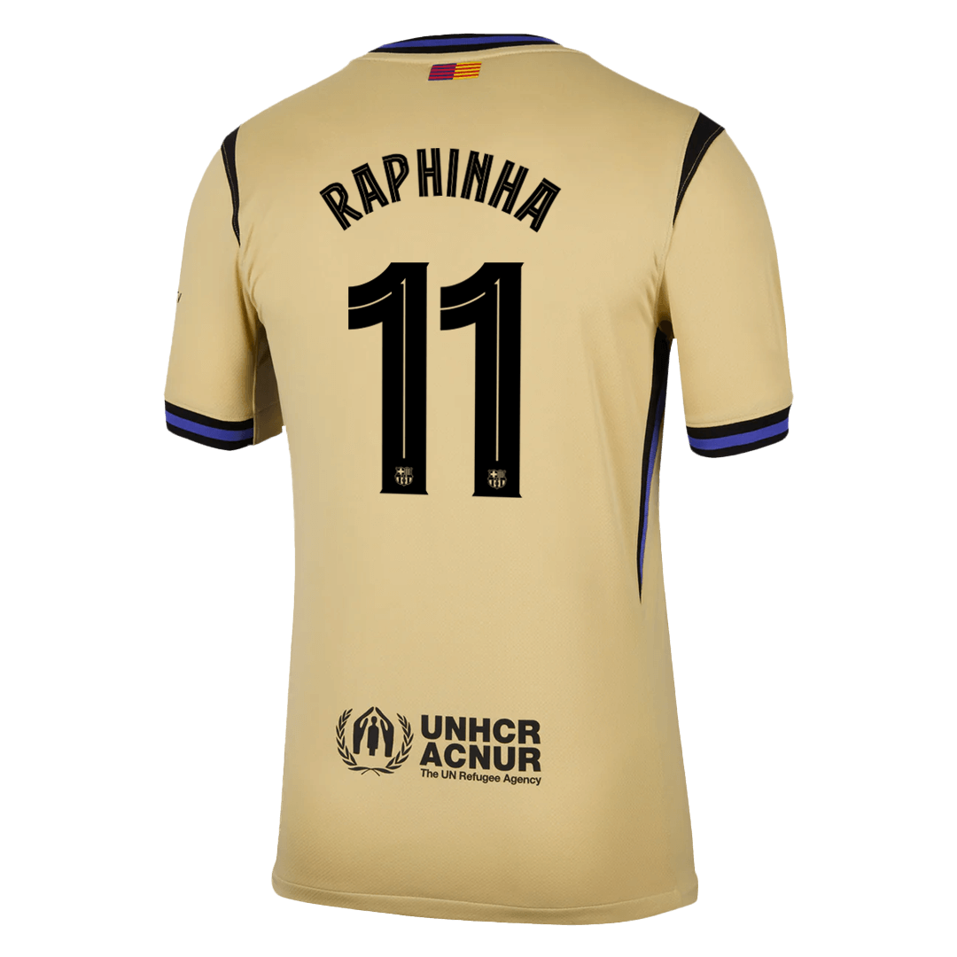 RAPHINHA #11 Barcelona Away Soccer Jersey 2025/26 Yellow - UCL