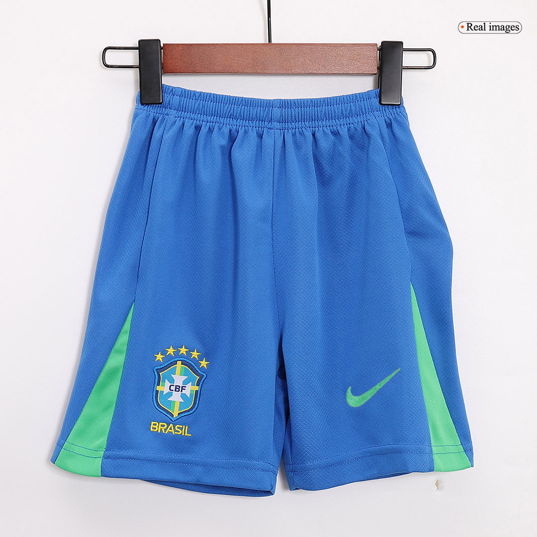 Kid's Brazil Home Soccer Jersey Kit(Jersey+Shorts+Socks) Copa America 2024