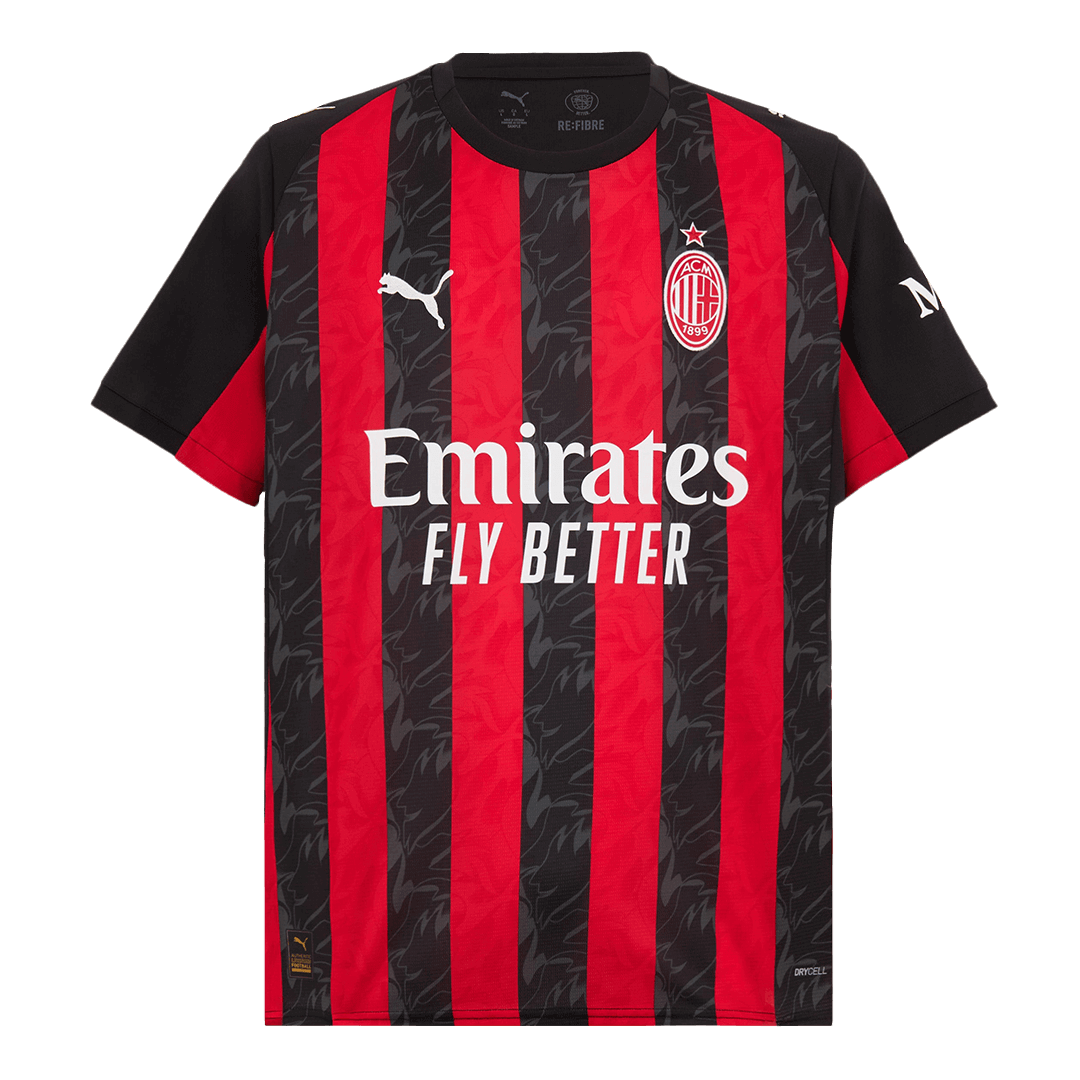 GIMENEZ #7 AC Milan Home Soccer Jersey 2025/26 Red&Black