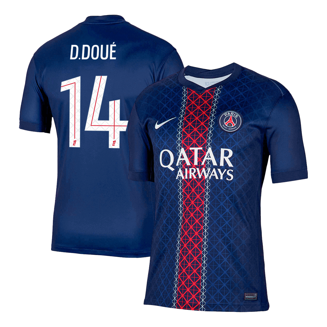 D.DOUÉ #14 PSG Home Soccer Jersey 2025/26 Navy