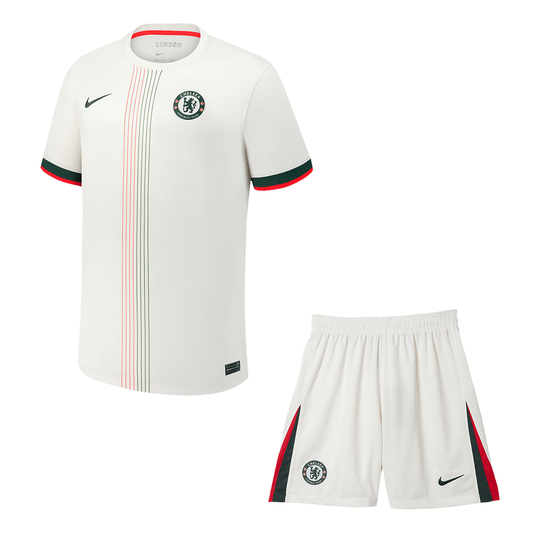 Chelsea Away Soccer Jersey Kit(Jersey+Shorts) 2025/26 White
