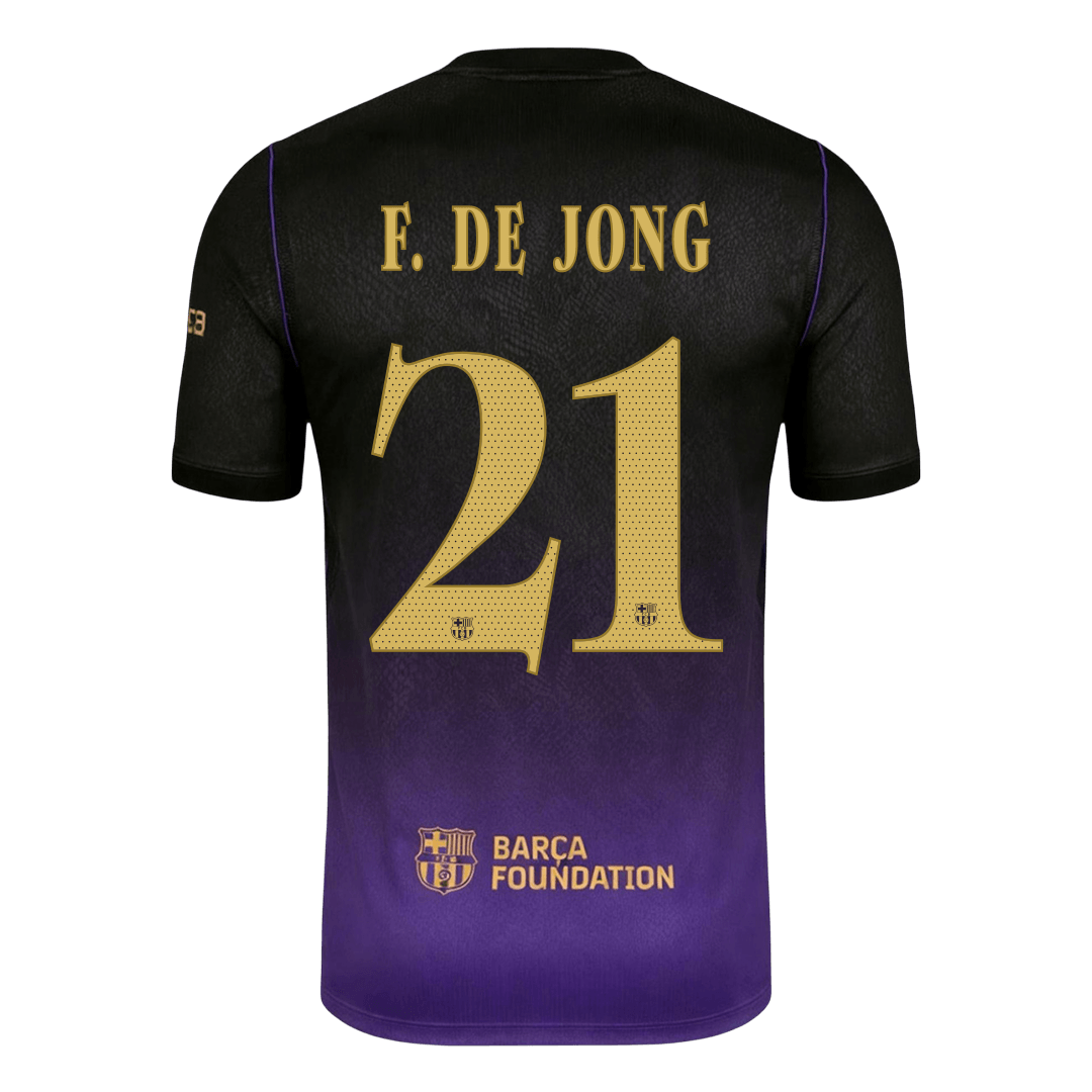 F. DE JONG #21 Barcelona x Kobe Bryant Away Soccer Jersey 2026/27 Black/Purple- UCL