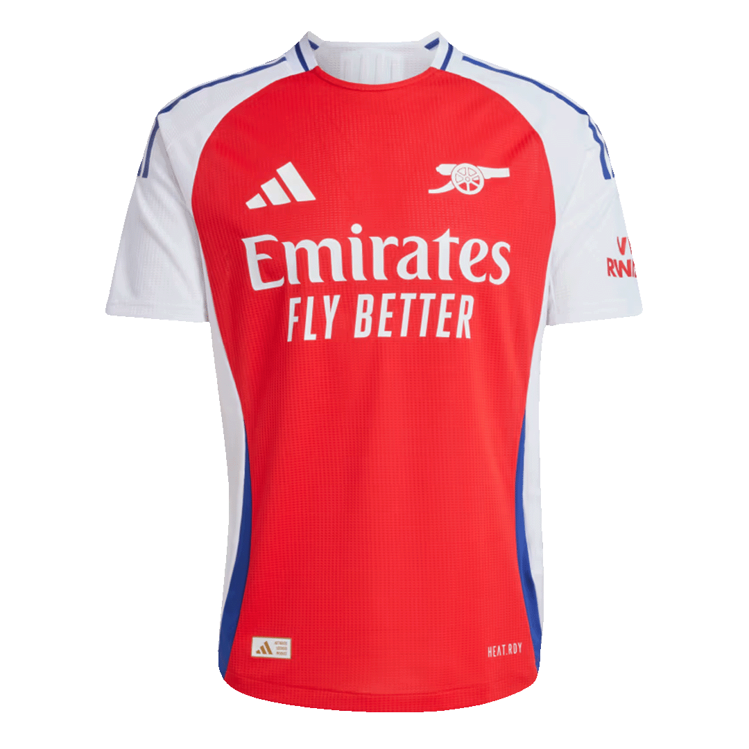 RICE #41 Authentic Arsenal Home Soccer Jersey 2024/25 Red - UCL