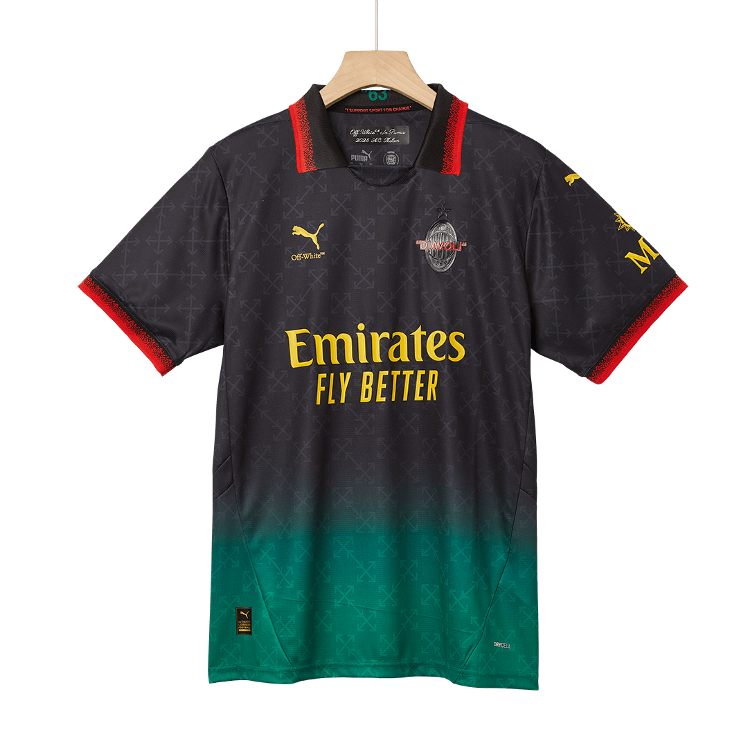 AC Milan Fourth Away Soccer Jersey Kit(Jersey+Shorts) 2024/25 Green&Black