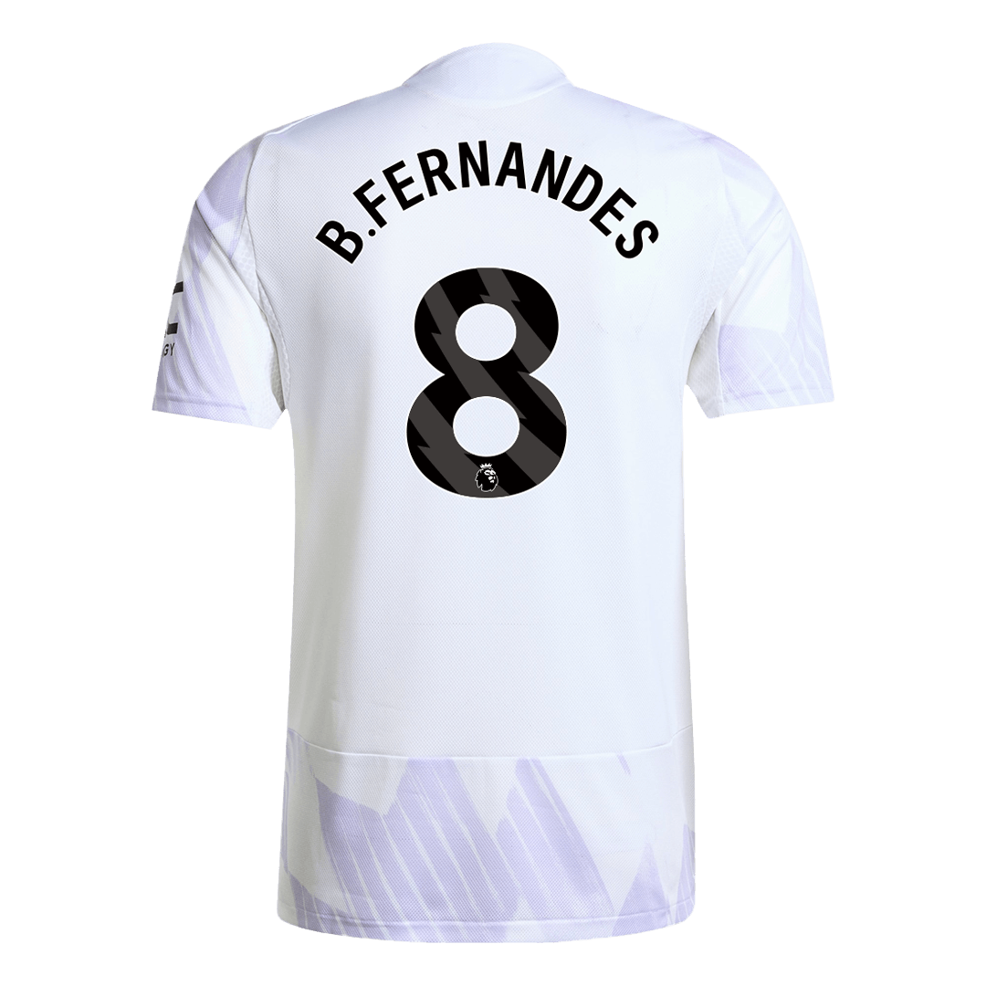 Authentic B.FERNANDES #8 Manchester United Away Soccer Jersey 2025/26 White