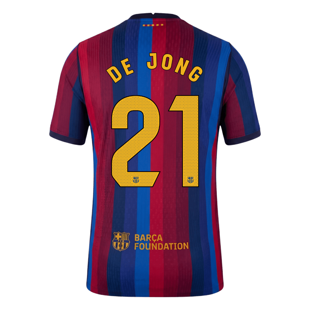 player version F. DE JONG #21 Barcelona Home Soccer Jersey 2026/27