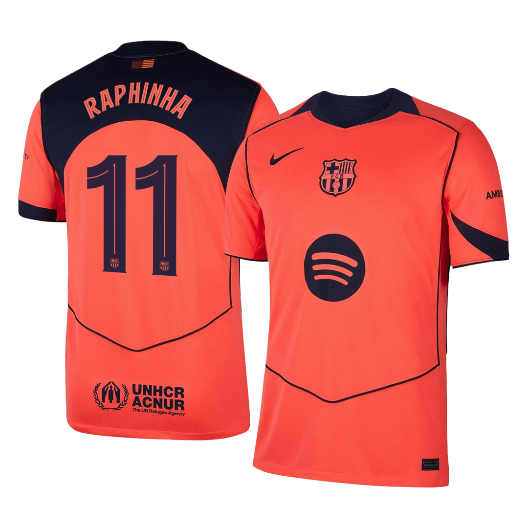 RAPHINHA #11 Barcelona Third Away Soccer Jersey 2025/26—UCL