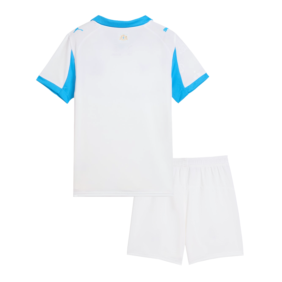 Kid's Marseille Home Soccer Jersey Kit(Jersey+Shorts) 25/26 White