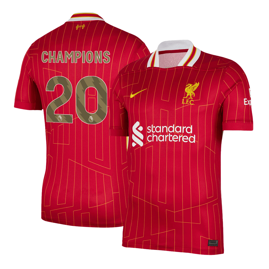CHAMPIONS #20 Liverpool Home Soccer Jersey 2024/25 Red