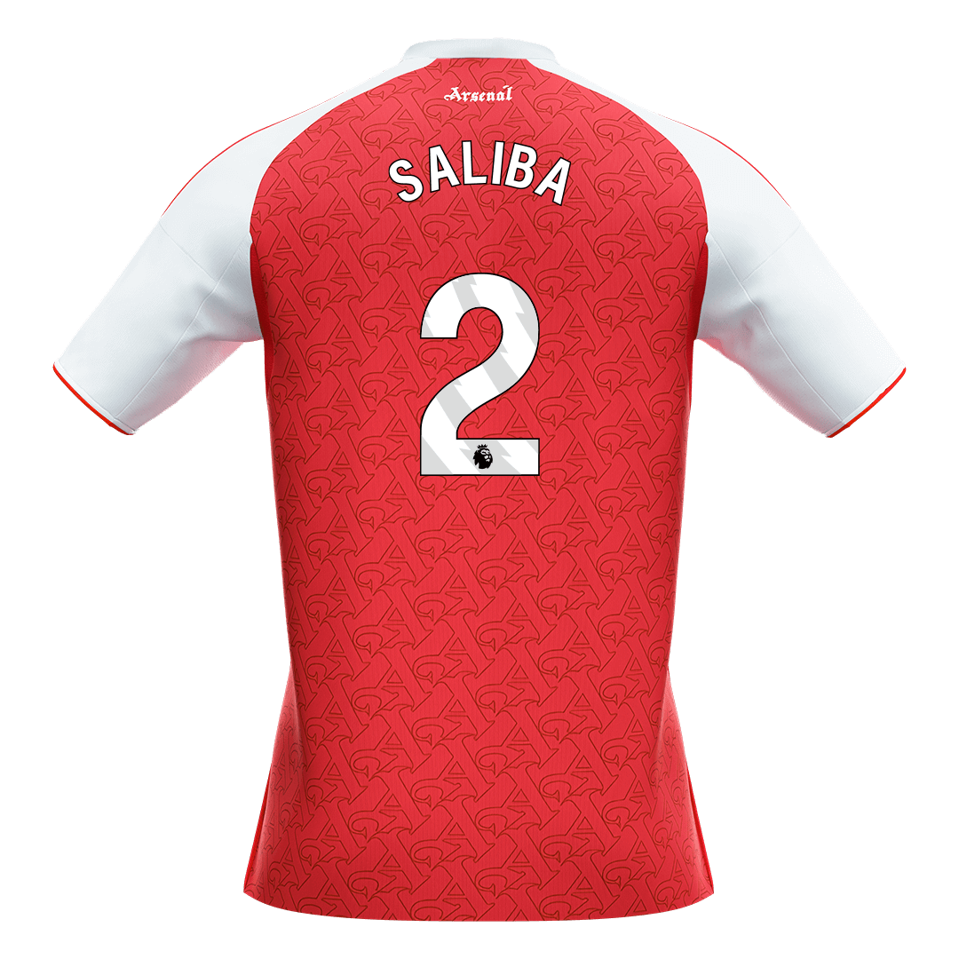 SALIBA #2 Arsenal Home Soccer Jersey 2025/26 Red