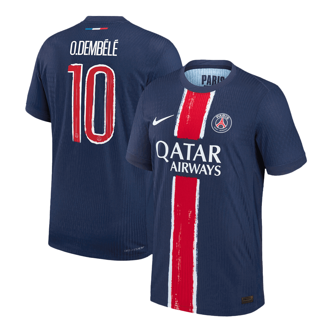 Authentic O.DEMBÉLÉ #10 PSG Home Soccer Jersey 2024/25 Navy - UCL