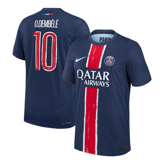 Authentic O.DEMBÉLÉ #10 PSG Home Soccer Jersey 2024/25 Navy - UCL
