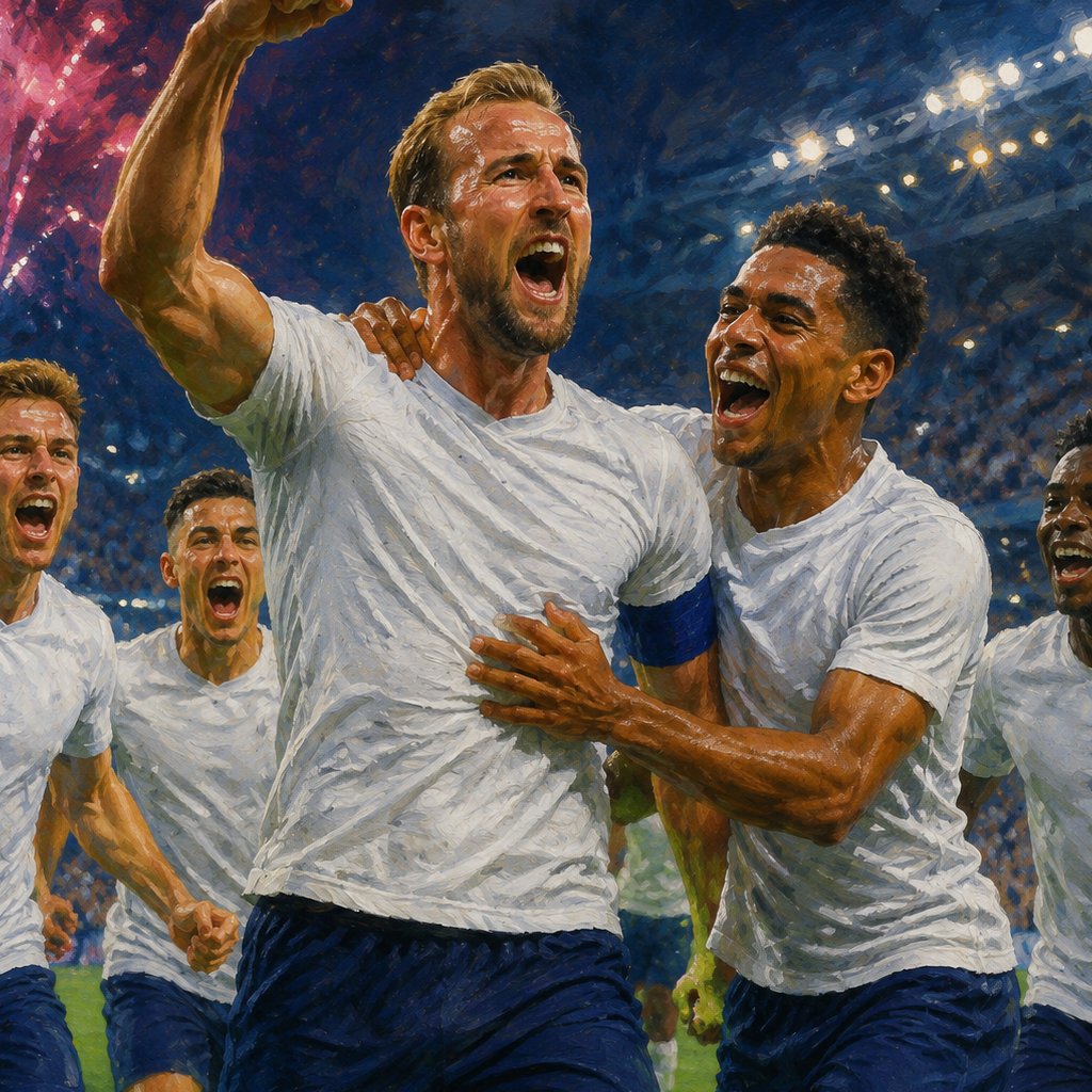 World Cup 2026 England celebration after a 6-4 win over France in Miami under stadium lights