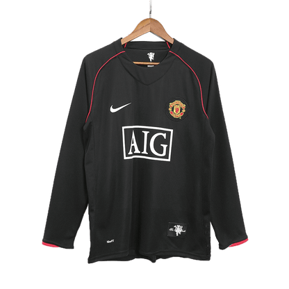 Retro 2007/08 Manchester United Away Long Sleeve Soccer Jersey