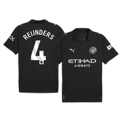 REIJNDERS #4 Manchester City Away Soccer Jersey 2025/26 Black