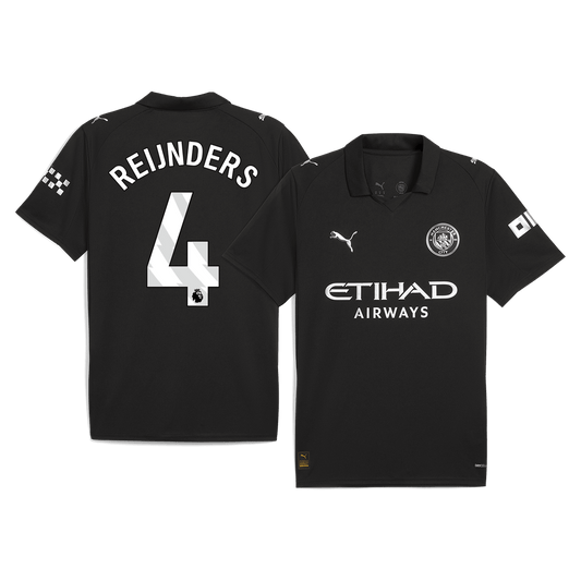 REIJNDERS #4 Manchester City Away Soccer Jersey 2025/26 Black