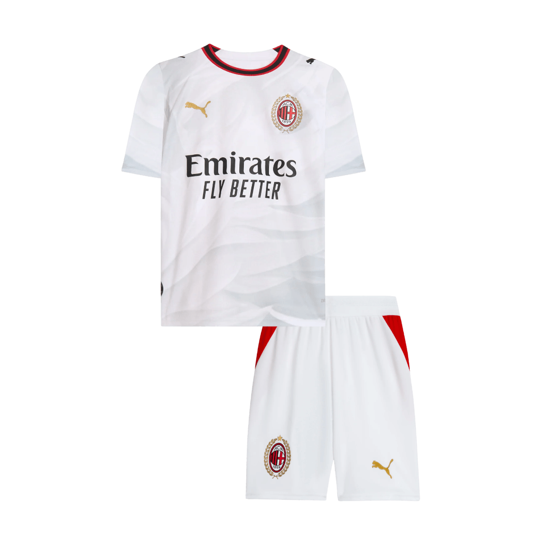Kids AC Milan Away Soccer Jersey Kit (Jersey+Shorts) 2026/27 White