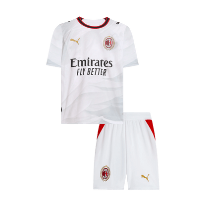 Kids AC Milan Away Soccer Jersey Kit (Jersey+Shorts) 2026/27 White