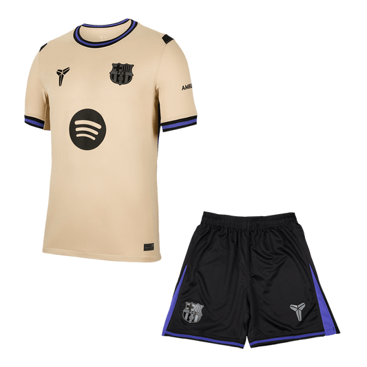 Barcelona Away Soccer Jersey Kit(Jersey+Shorts) 2025/26 Yellow&Black