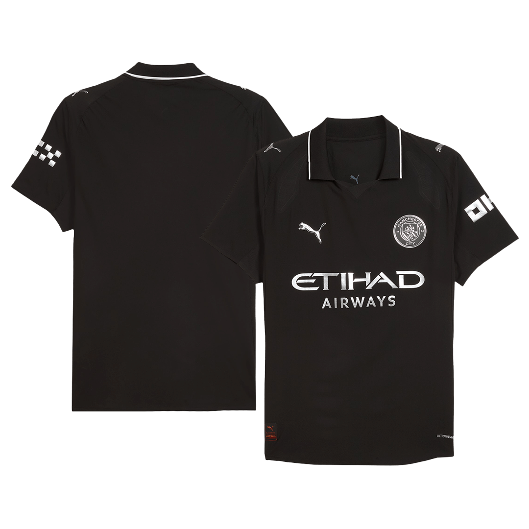 Authentic Manchester City Away Soccer Jersey 2025/26 Black