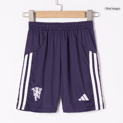 Kid's Manchester United Away Soccer Jersey Kit(Jersey+Shorts+Socks) 2025/26 White