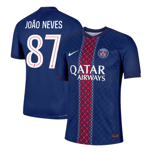Authentic JOÃO NEVES #87 PSG Home Soccer Jersey 2025/26